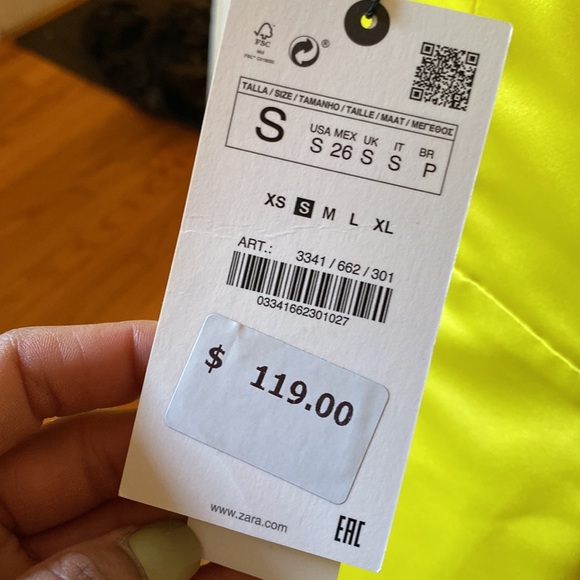 NWT Bright Yellow Party Dress by Zara SIZE- Small - Picture 7 of 13